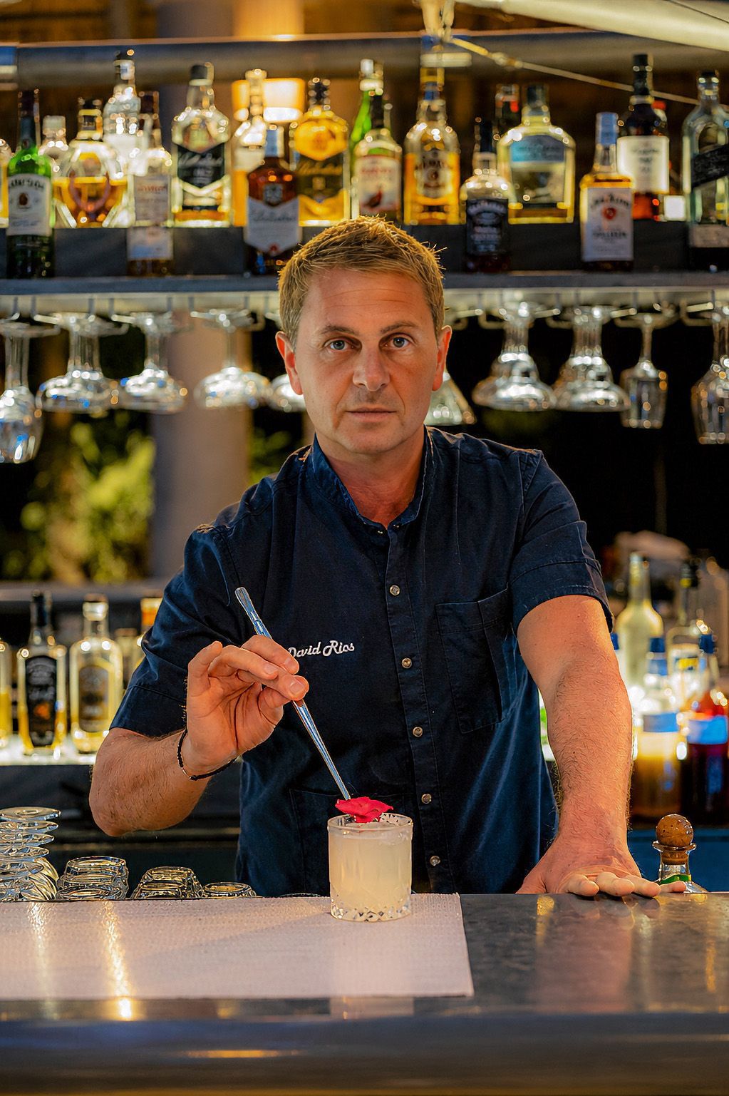 David Rios behind the bar